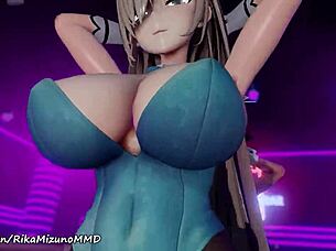 Fascinating dance by Asuna and Karine in Blue Archive 3D anime