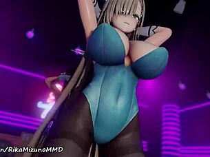 Fascinating dance by Asuna and Karine in Blue Archive 3D anime