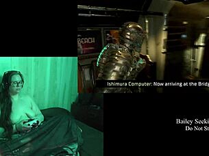 naked deadspace play through part 8 with tits long hair brunette big natural tits bbw fat natural tits big tits