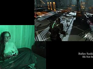 naked deadspace play through part 8 with tits long hair brunette big natural tits bbw fat natural tits big tits