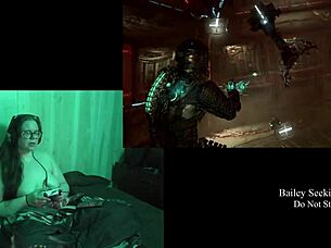 naked deadspace play through part 8 with tits long hair brunette big natural tits bbw fat natural tits big tits