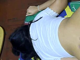 Latina Teen Bends For Cumshot