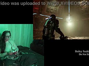 naked deadspace play through part 8 with tits long hair brunette big natural tits bbw fat natural tits big tits