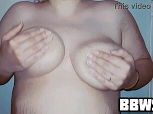 bbw solo pov with huge tits on new dildo