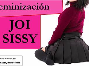 joi sissy with feminization miniskirt condom