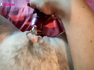 gostosa greluda alone at home masturbates shaved pussy with toys until cum