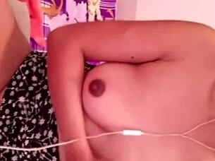 Vietnamese girl shows her pussy late at night in a secretive display.