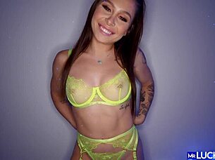 I love watching this petite brunette with bubble butt take it deep in doggystyle