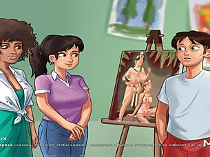 Headmistress receives an erotic blowjob in Summertime Saga