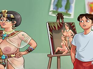 Headmistress receives an erotic blowjob in Summertime Saga