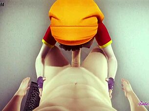 Pan's POV Boobjob Blowjob and Fucking in Dragon Ball Hentai Creampie Scene