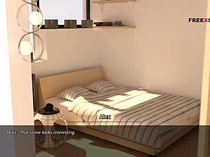 Aby rewards Alex with intense handjob and blowjob in 3D game after light bulb fix