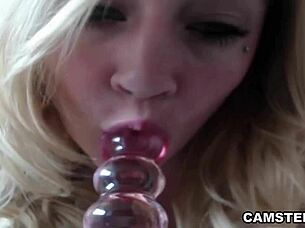 Big ass & tits toys her tight asshole in bed & shower