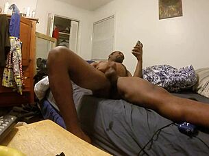 Masturbating with Monster Cock in Hand