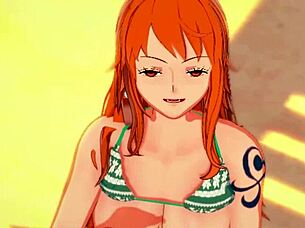 Nami Delivers Ultimate Handjob on Beach