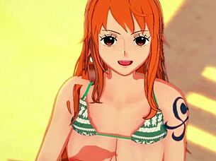 Nami Delivers Ultimate Handjob on Beach