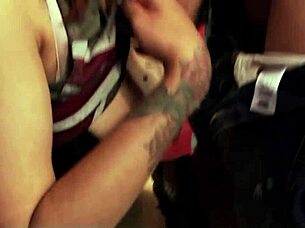 Lucky Stud Fills Girls Mouth And Asshole