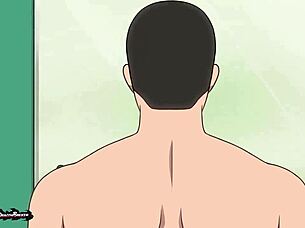 Workout Ruby in the showers full animation with creampie scene