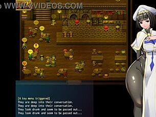 hentai priestess cheats with big cock and cumshot on her tits