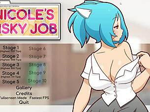 Nicole in hentai game masturbates to big tits 😏