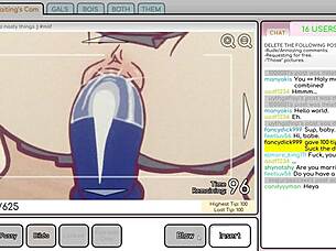 Nicole in hentai game masturbates to big tits 😏