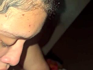 she keeps sucking my monster cock after cumshot, pov with big tits