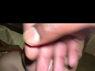 she keeps sucking my monster cock after cumshot, pov with big tits