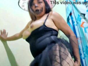 latina milf witch gets doggystyled on halloween
