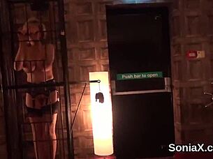 I saw unfaithful British mature lady Sonia displaying her oversized puppies in lingerie.