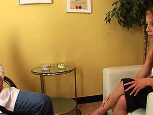 why did this blonde babe go to the doctor about her boss?