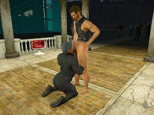 Chief Engineer Myers gives a blowjob reward to his subordinate