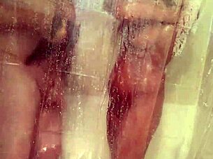 Mandeezy4u2 Brunette Wife Masturbates Tits In Shower Bathing