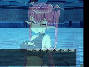 Doskoinpo succubus imp dominates with her tits in femdom fetish.