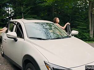 A mysterious hermit watches his girlfriends engage in lesbian muff diving and oral sex.