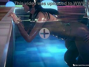 Latina Feels Passion In Pool Fucking Anime Game