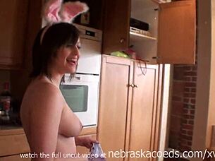 Hot wife plays naked easter egg hunt.