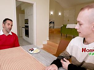 Petite blonde tested in taboo family threesome