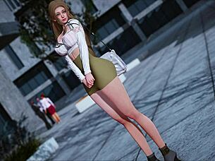 Teen 18+ In 3D Cartoon Outfit Plays Eternum Game With Huge Tits