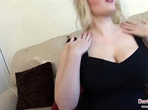 Chubby big tittied blonde slut raphaella shows off her cunt
