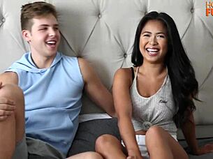 asian beauty fucks surfer in doggystyle