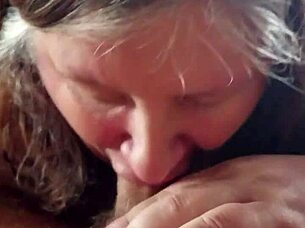 Friends wife gives blowjob topless