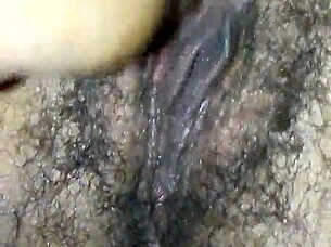 Intensely sucking that wet hairy pussy with eager licks