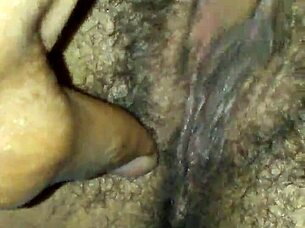 Intensely sucking that wet hairy pussy with eager licks