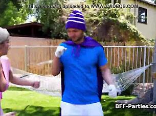 foursome cosplay fuck with slutty super heroes?