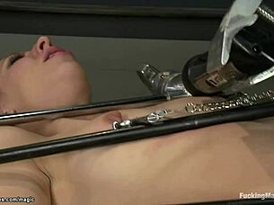 bound anal slut gets fucked hard by machine!