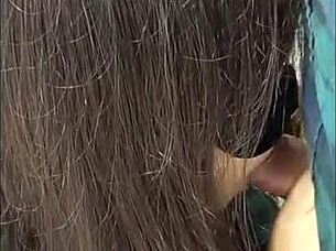 College couple has sex in the toilet after blowjob.