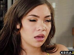 This Latina Teen with Big Natural Boobs Gets Fucked by an Older Guy.