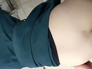 College couple has sex in the toilet after blowjob.