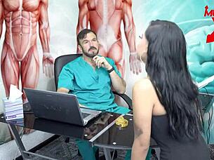 Nutritionist surprises patient with intense anal session