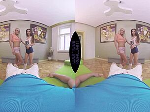 Blonde And Brunette Girls Engage In Hardcore Anal Assfucking In Mff Threesome Pov